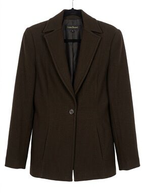 Lida Baday Chocolate Brown Wool Blazer size 8